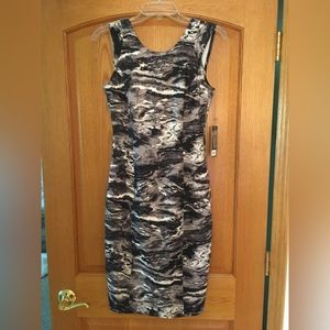 Jennifer Lopez brand bodycon sleeveless midi dress sz 0